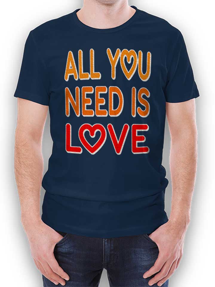 all-you-need-is-love-t-shirt dunkelblau 1