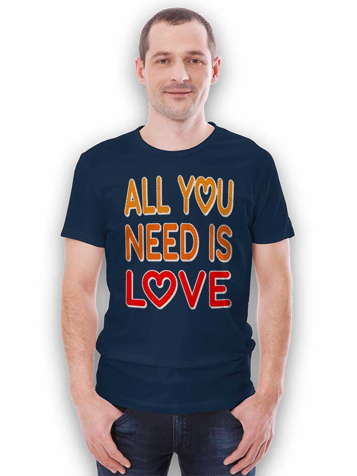 all-you-need-is-love-t-shirt dunkelblau 2