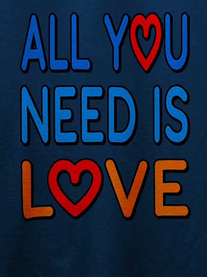 all-you-need-is-love-t-shirt dunkelblau 4
