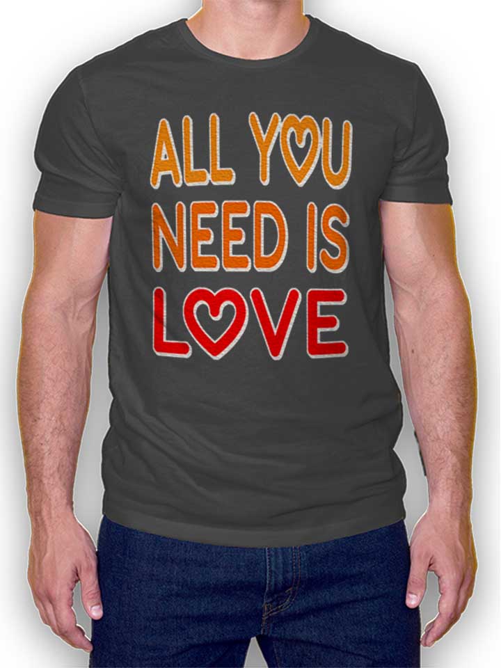 all-you-need-is-love-t-shirt dunkelgrau 1