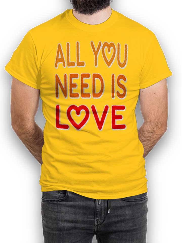 all-you-need-is-love-t-shirt gelb 1