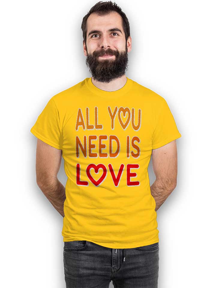 all-you-need-is-love-t-shirt gelb 2