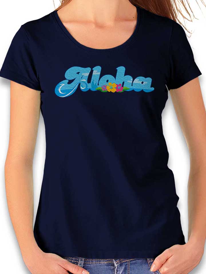 Aloha Bubble Logo Womens T-Shirt deep-navy L