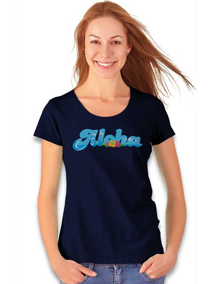 aloha-bubble-logo-damen-t-shirt dunkelblau 2