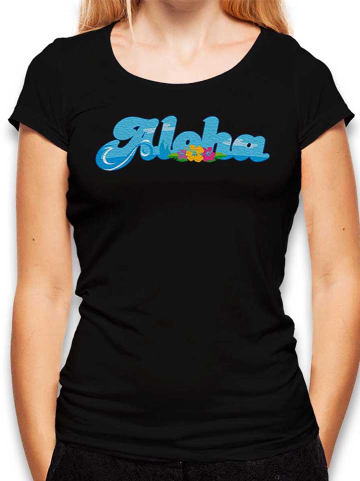 Aloha Bubble Logo Womens T-Shirt black L