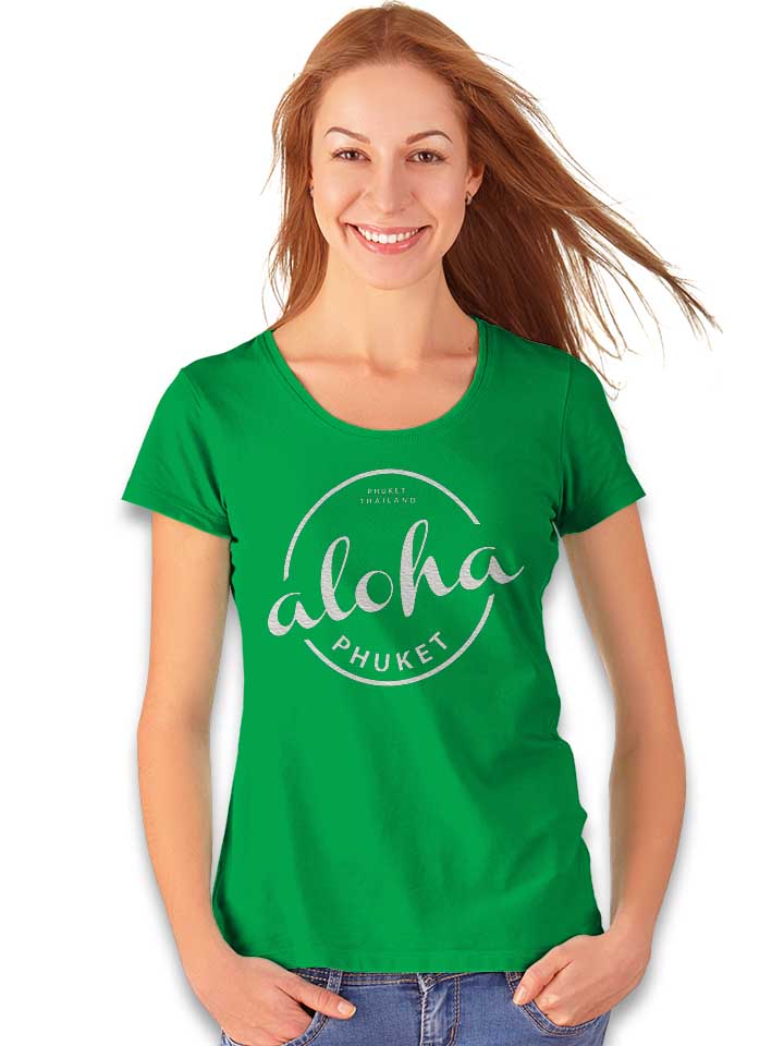 aloha-phuket-logo-weiss-damen-t-shirt gruen 2
