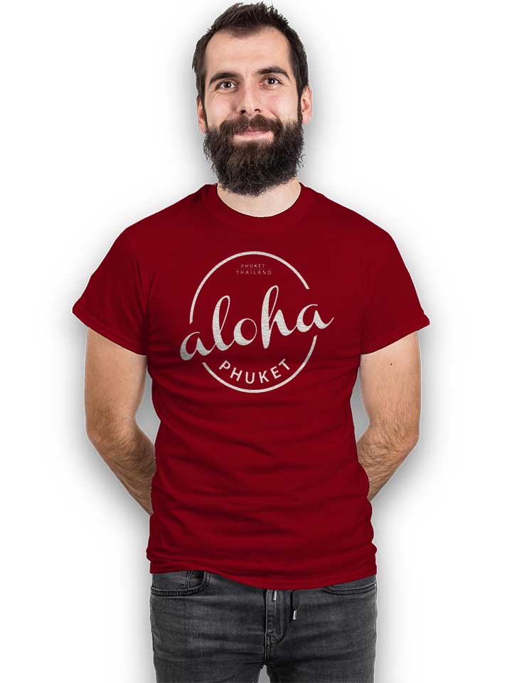 aloha-phuket-logo-weiss-t-shirt bordeaux 2