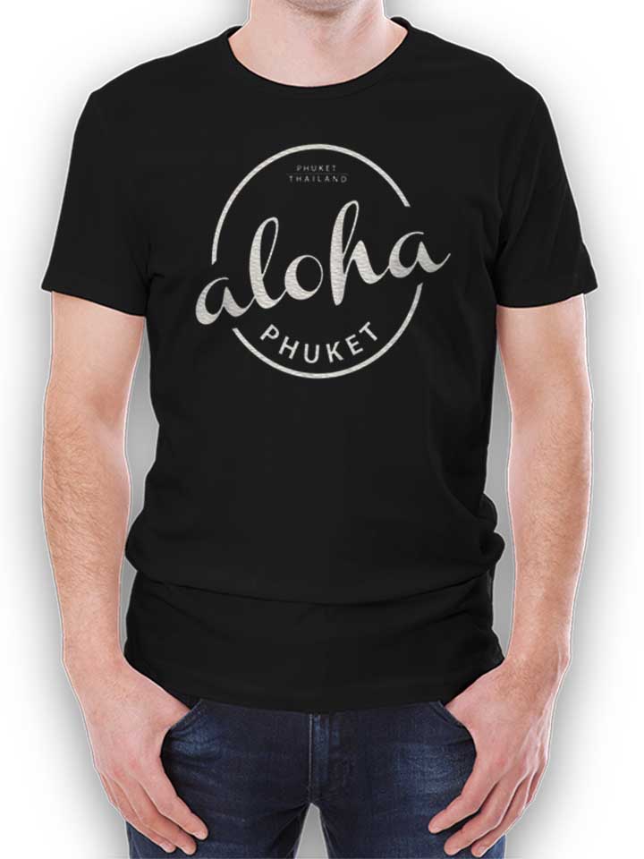 Aloha Phuket Logo Weiss T-Shirt schwarz L
