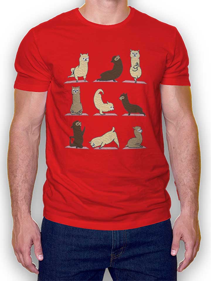 Alpaca Yoga T-Shirt red L