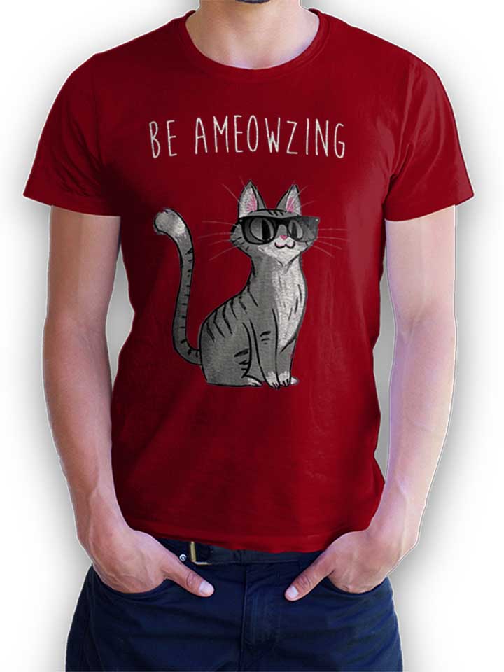 Amazing Cat T-Shirt maroon L