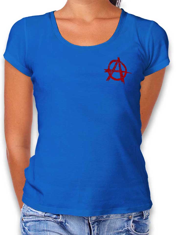 Anarchy Vintage Chest Print Womens T-Shirt royal-blue L