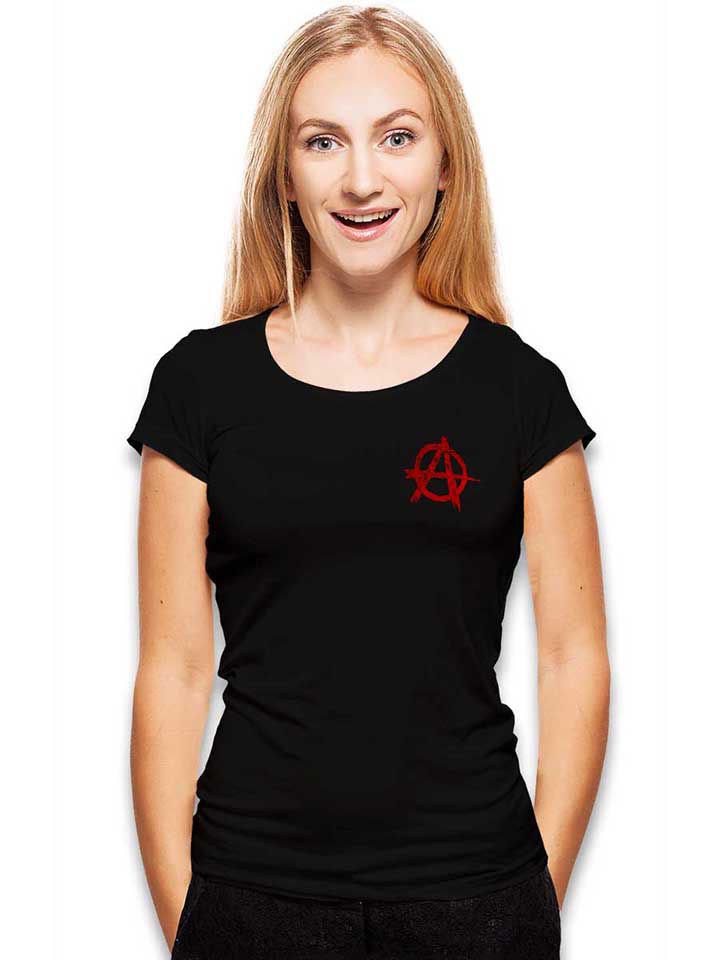 anarchy-vintage-chest-print-damen-t-shirt schwarz 2