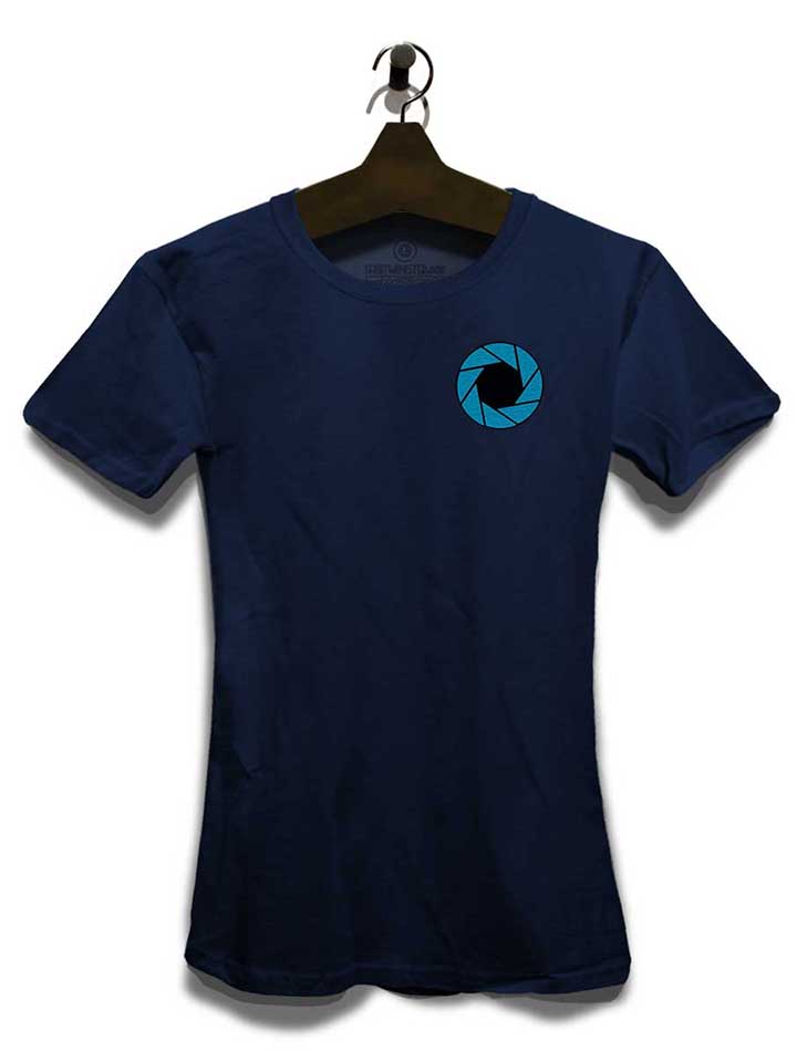 aperture-logo-chest-print-damen-t-shirt dunkelblau 3