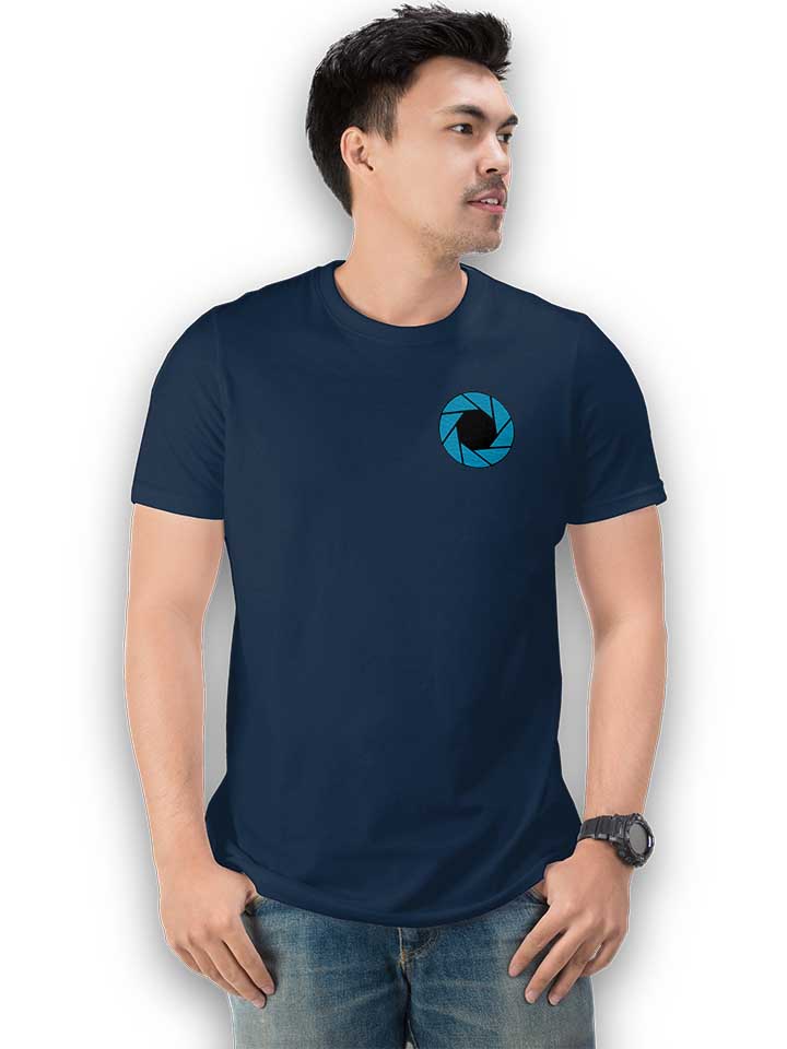 aperture-logo-chest-print-t-shirt dunkelblau 2