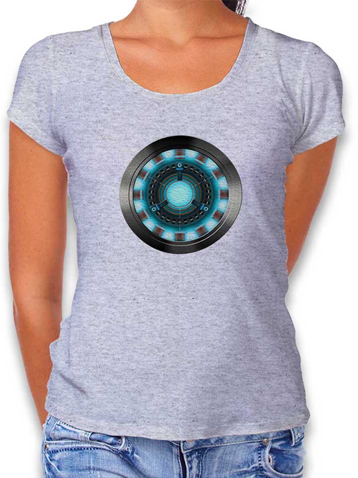 arc-reactor-iron-man-damen-t-shirt grau-meliert 1