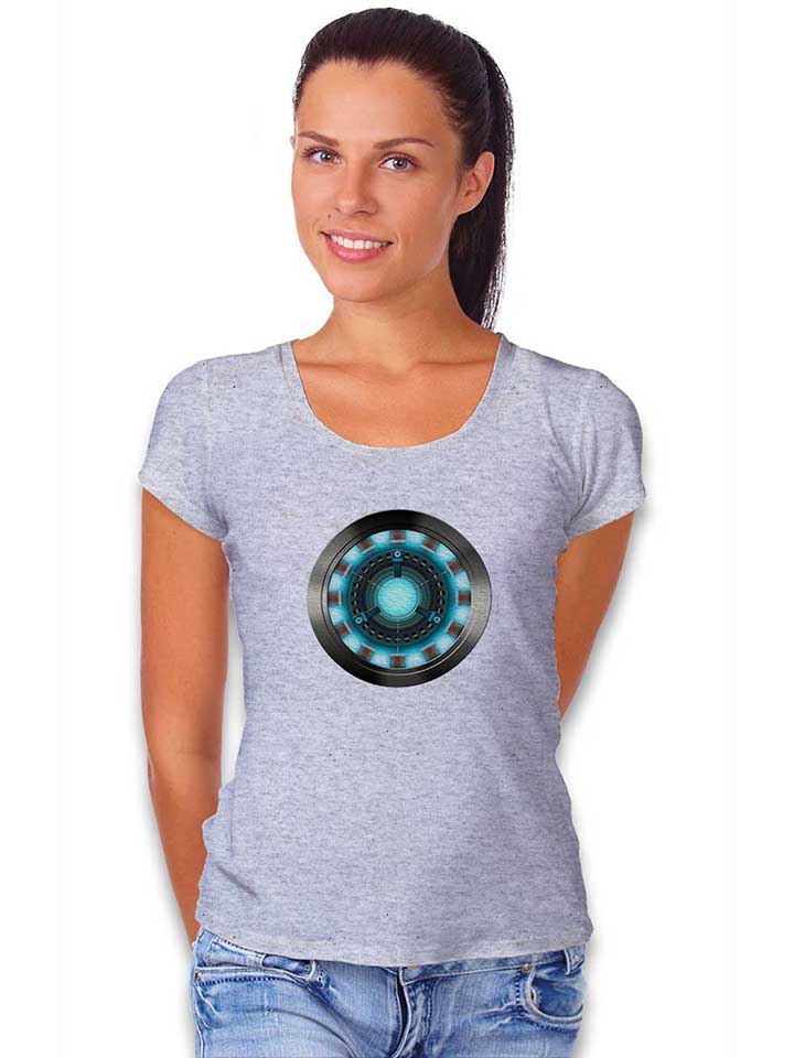 arc-reactor-iron-man-damen-t-shirt grau-meliert 2