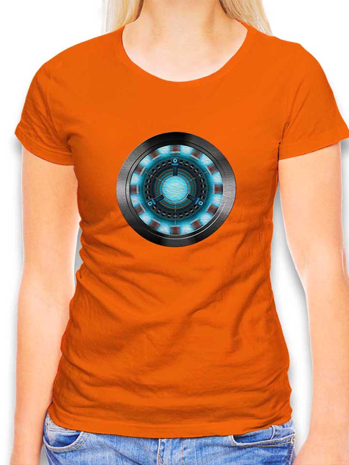 arc-reactor-iron-man-damen-t-shirt orange 1