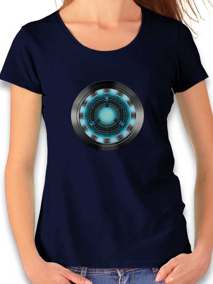 arc-reactor-ironman-2-damen-t-shirt dunkelblau 1