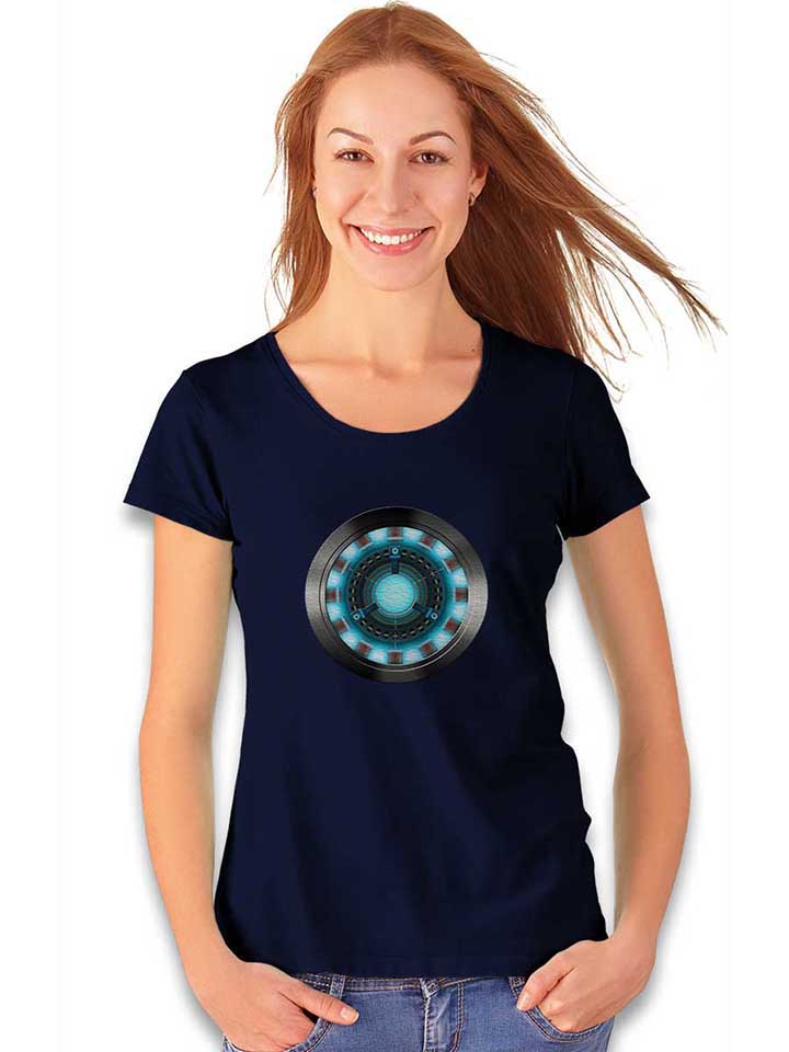 arc-reactor-ironman-2-damen-t-shirt dunkelblau 2