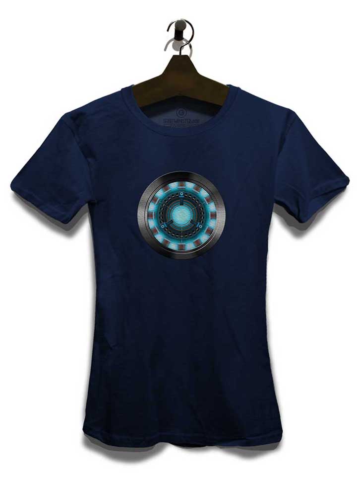 arc-reactor-ironman-2-damen-t-shirt dunkelblau 3