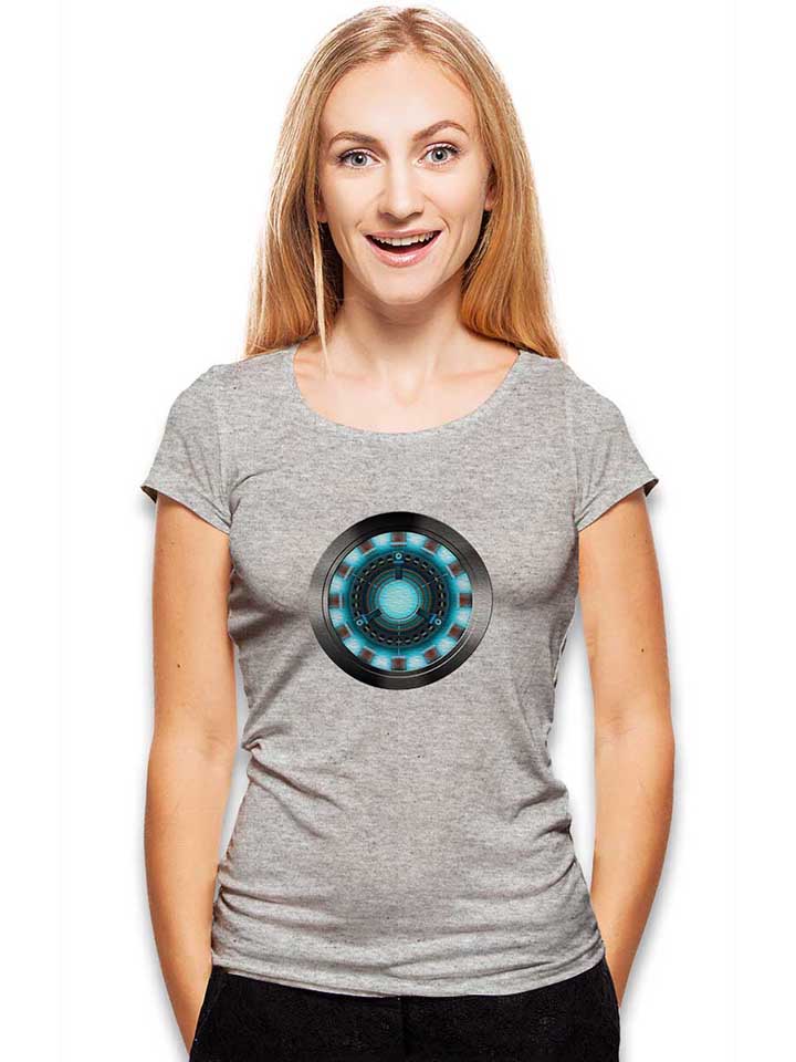 arc-reactor-ironman-2-damen-t-shirt grau-meliert 2