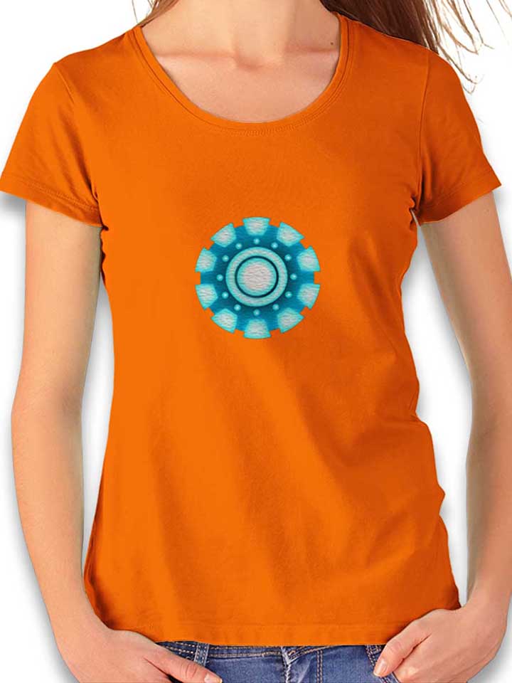 arc-reactor-ironman-damen-t-shirt orange 1