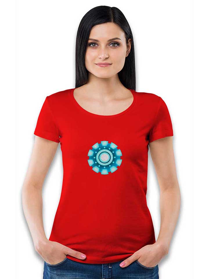 arc-reactor-ironman-damen-t-shirt rot 2