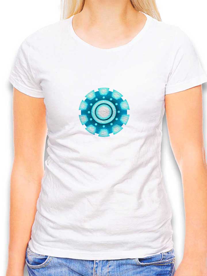 Arc Reactor Ironman T-Shirt Donna bianco L