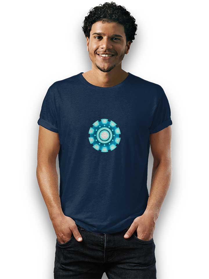 arc-reactor-ironman-t-shirt dunkelblau 2