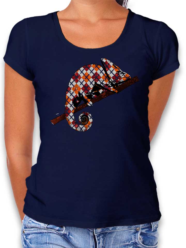 Argyle Chameleon Damen T-Shirt dunkelblau L