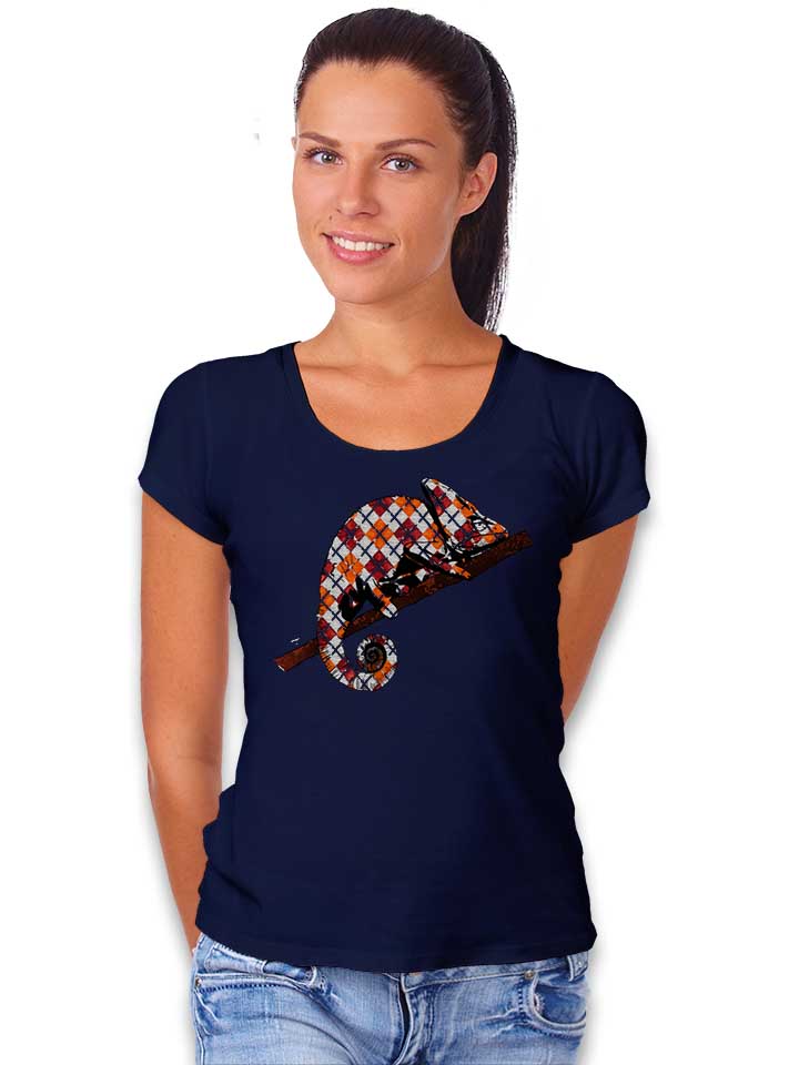 argyle-chameleon-damen-t-shirt dunkelblau 2