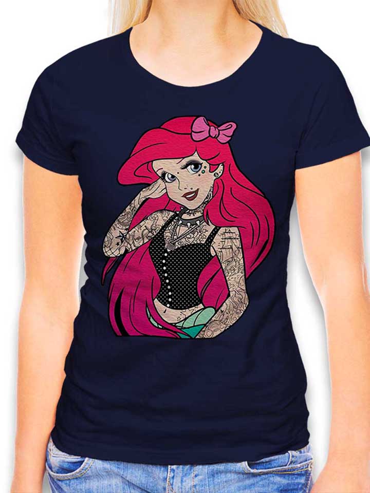 Arielle Tattoo Womens T-Shirt deep-navy L