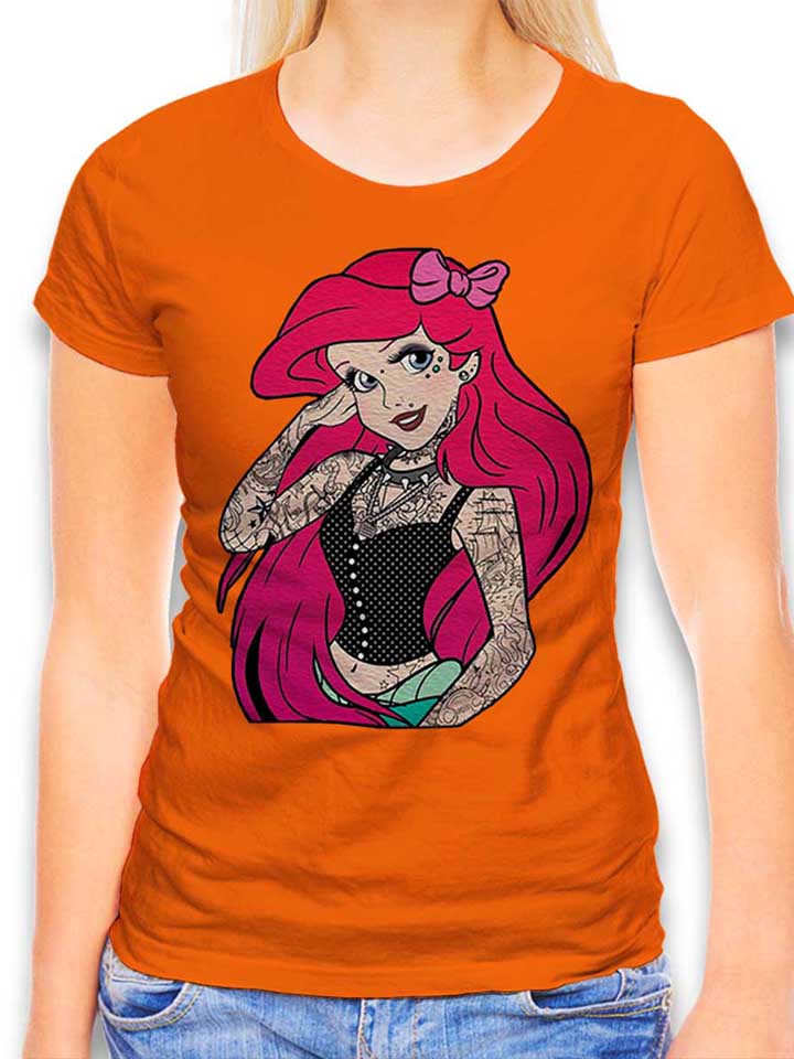 arielle-tattoo-damen-t-shirt orange 1