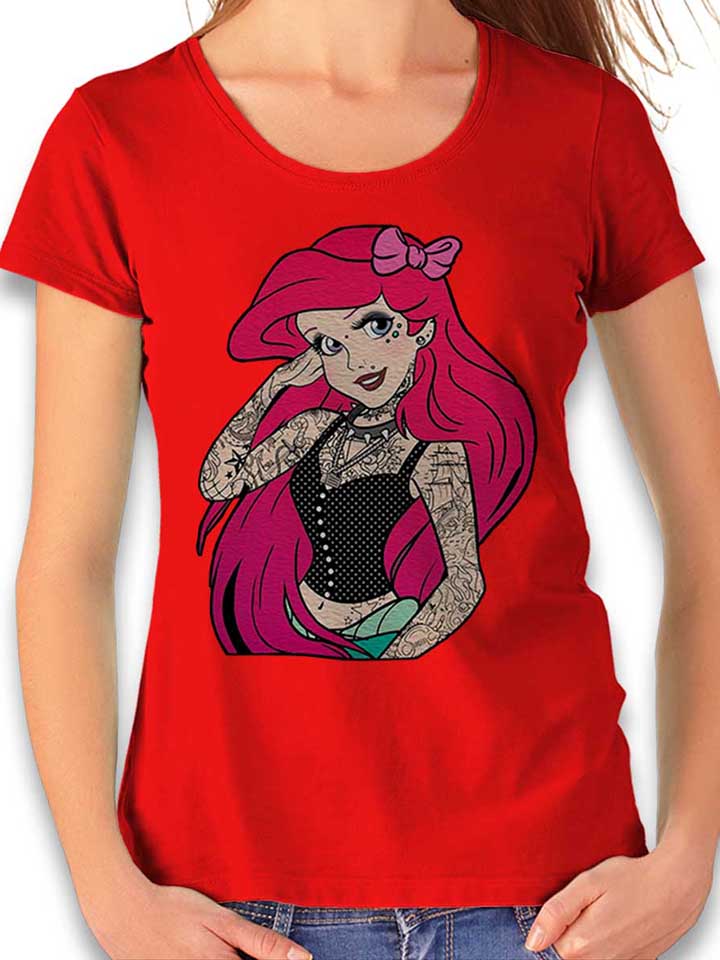Arielle Tattoo Womens T-Shirt red L