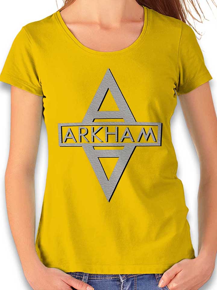arkham-logo-damen-t-shirt gelb 1