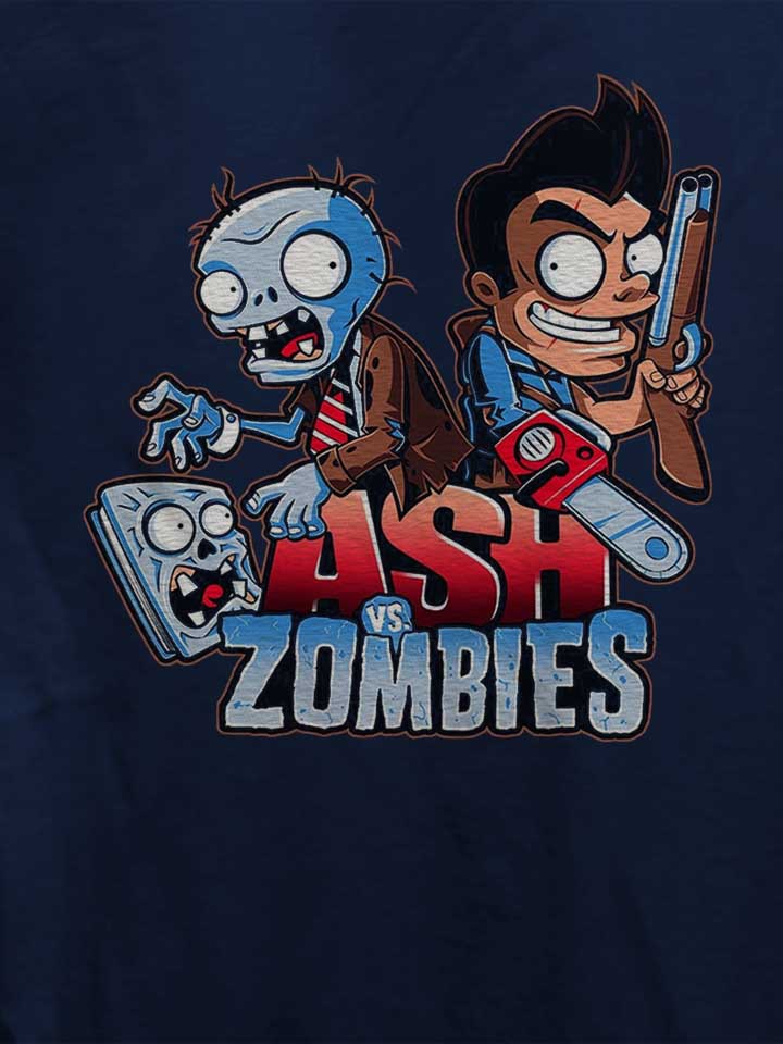 ash-vs-zombies-damen-t-shirt dunkelblau 4