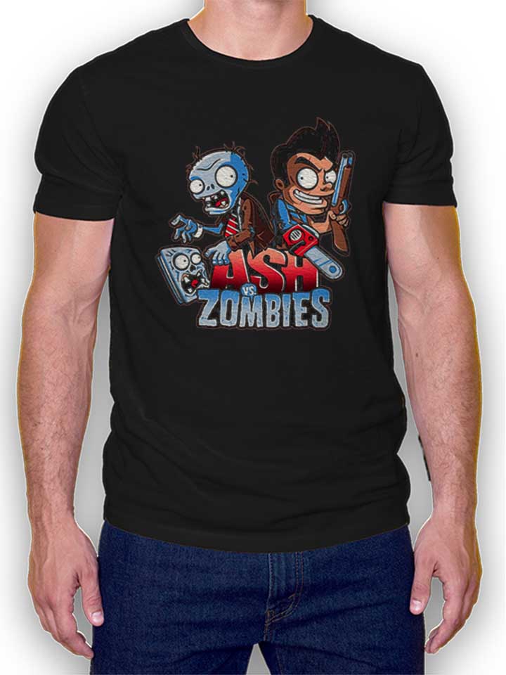 ash-vs-zombies-t-shirt schwarz 1