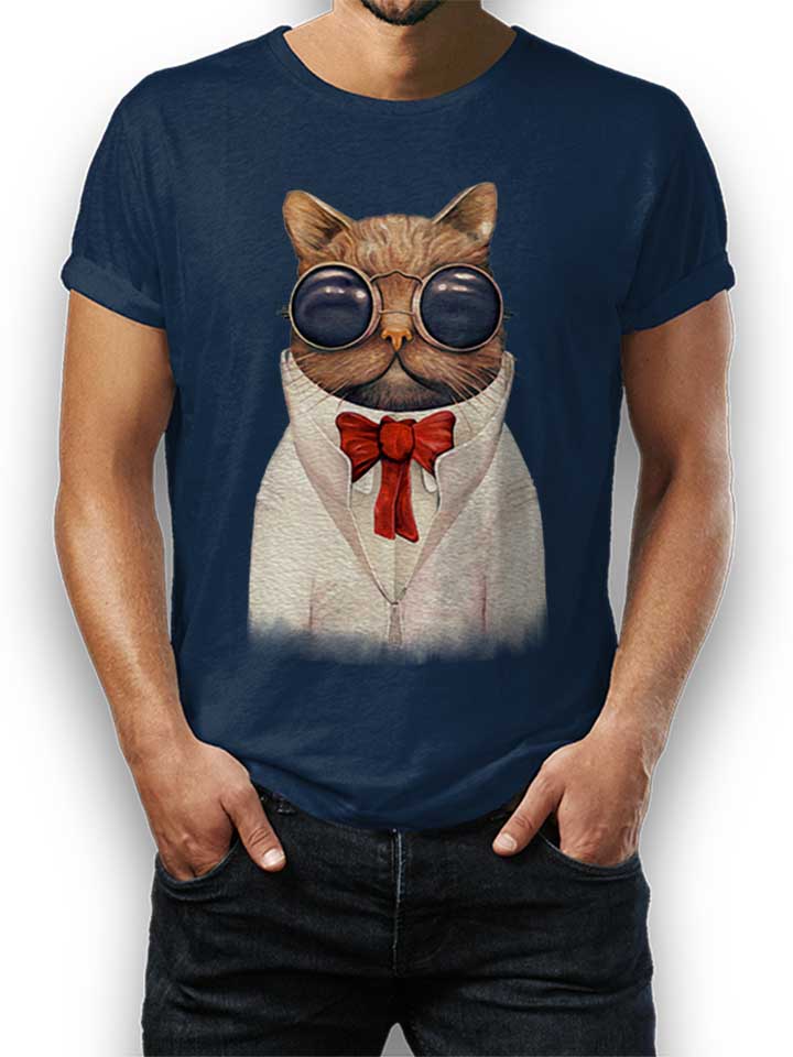 astro-cat-t-shirt dunkelblau 1