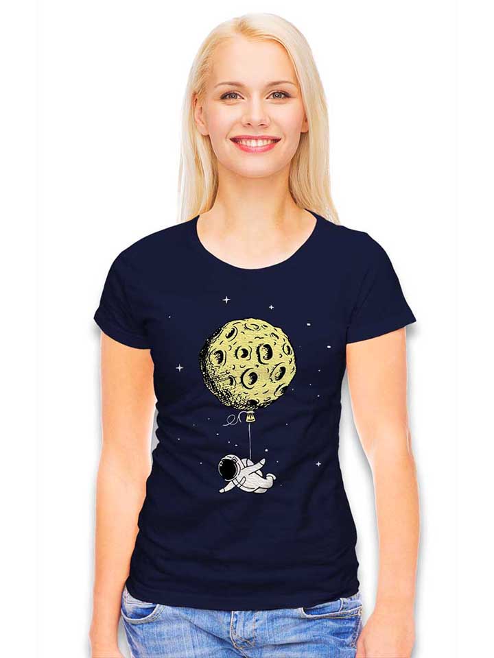 astronaut-baloon-damen-t-shirt dunkelblau 2