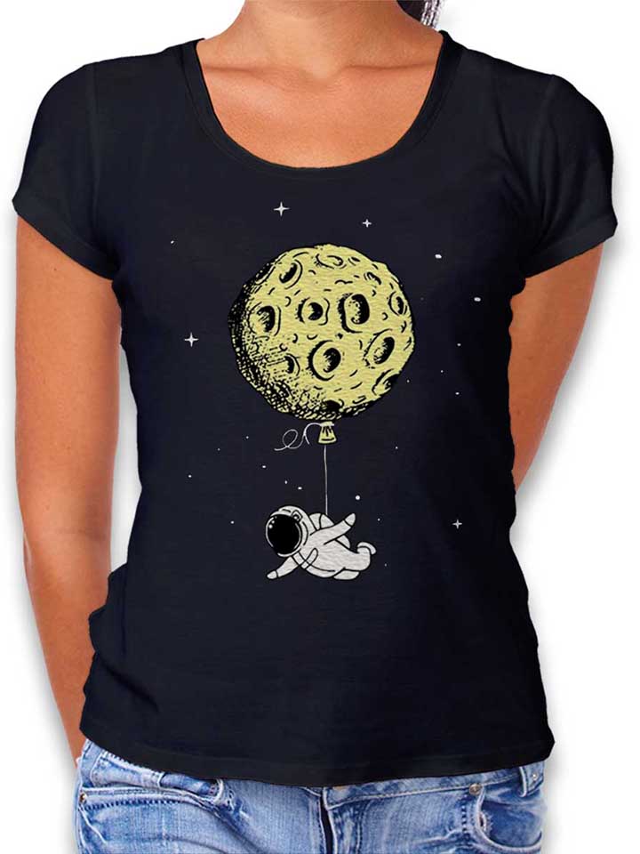 astronaut-baloon-damen-t-shirt schwarz 1