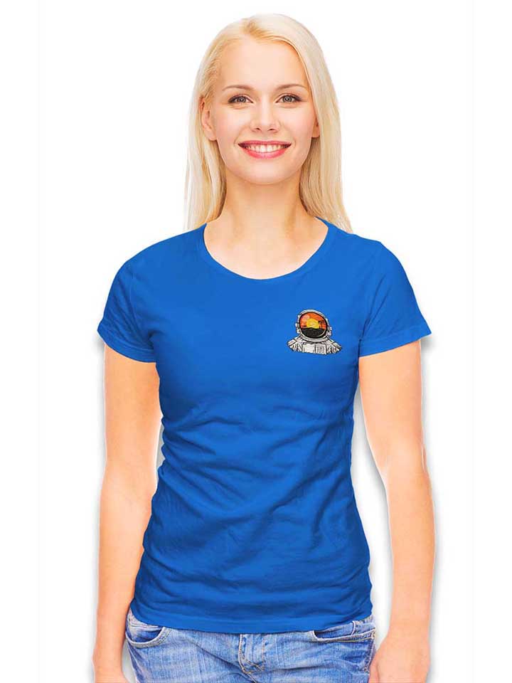 astronaut-beach-chest-print-damen-t-shirt royal 2