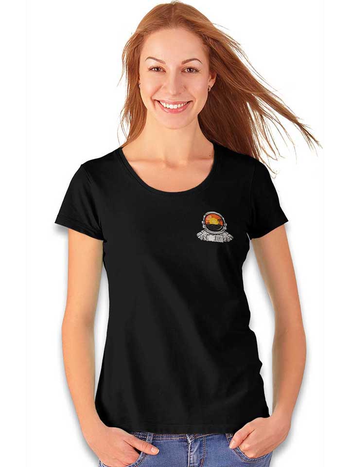 astronaut-beach-chest-print-damen-t-shirt schwarz 2