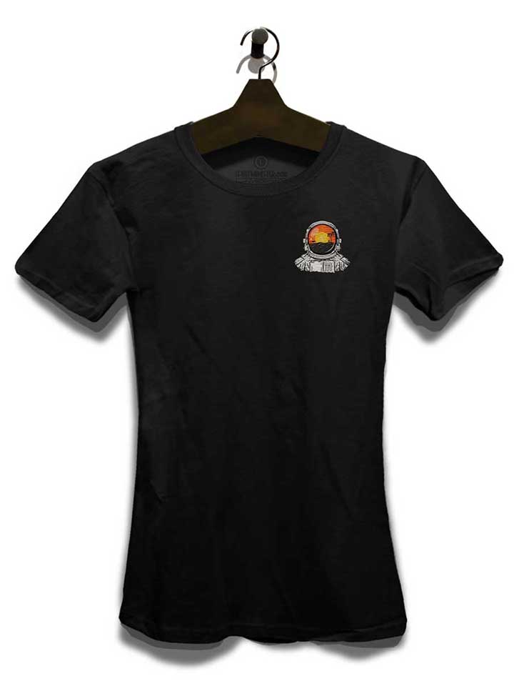 astronaut-beach-chest-print-damen-t-shirt schwarz 3