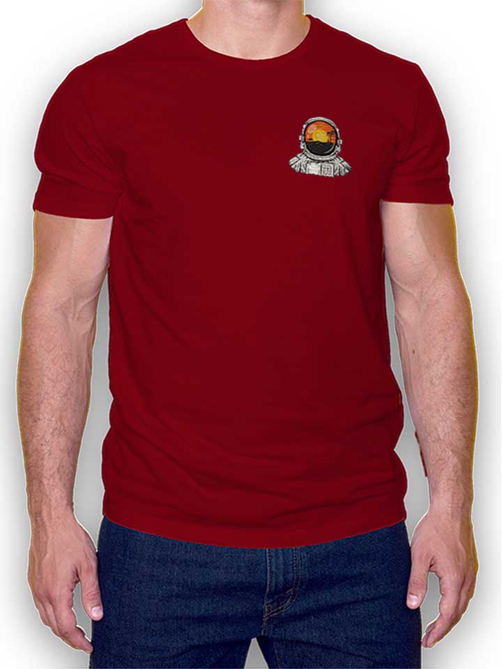 astronaut-beach-chest-print-t-shirt bordeaux 1