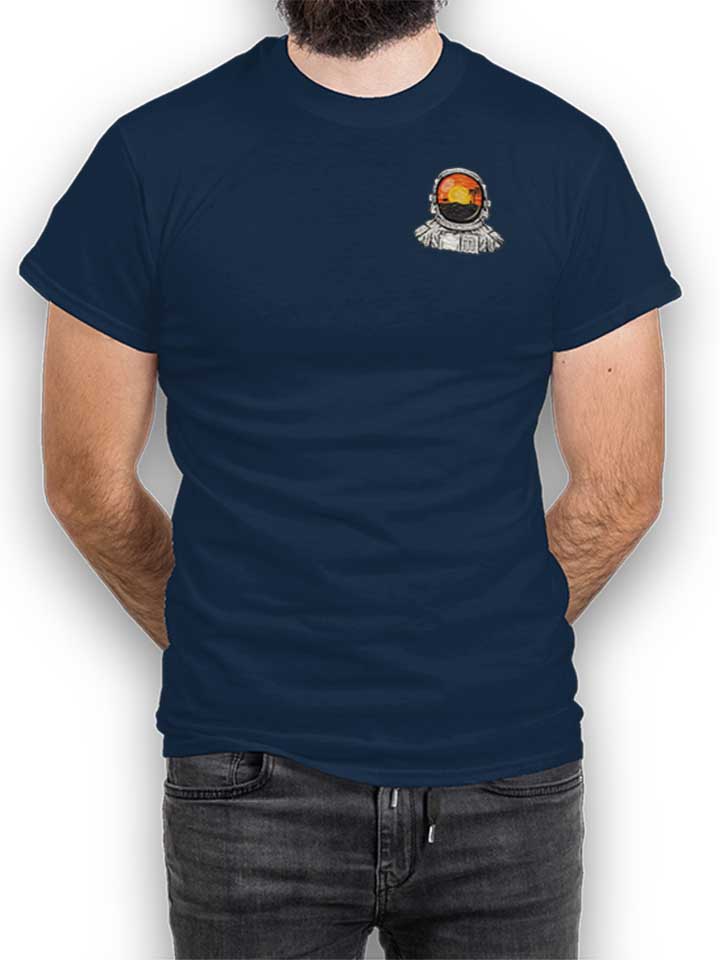 Astronaut Beach Chest Print T-Shirt dunkelblau L