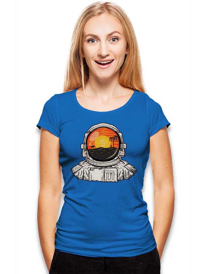 astronaut-beach-damen-t-shirt royal 2