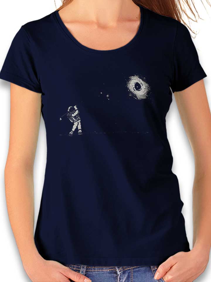 Astronaut Black Hole In One Damen T-Shirt dunkelblau L