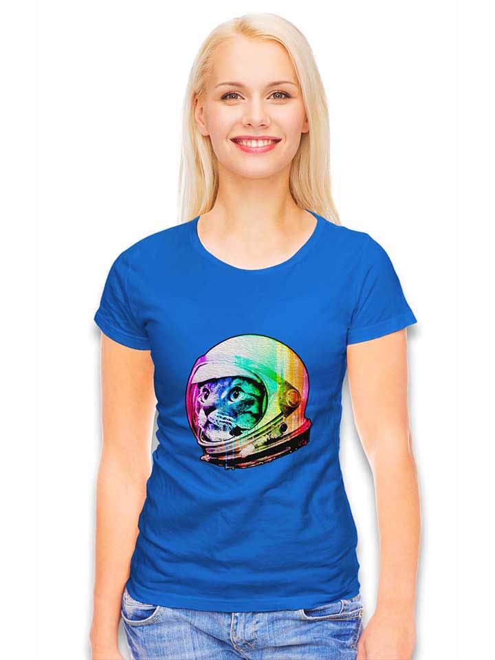 astronaut-cat-02-damen-t-shirt royal 2