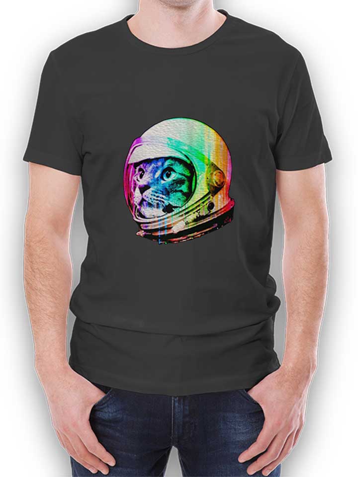 Astronaut Cat 02 T-Shirt dunkelgrau L