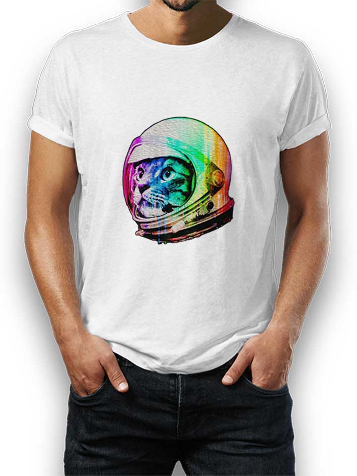 Astronaut Cat 02 T-Shirt weiss L